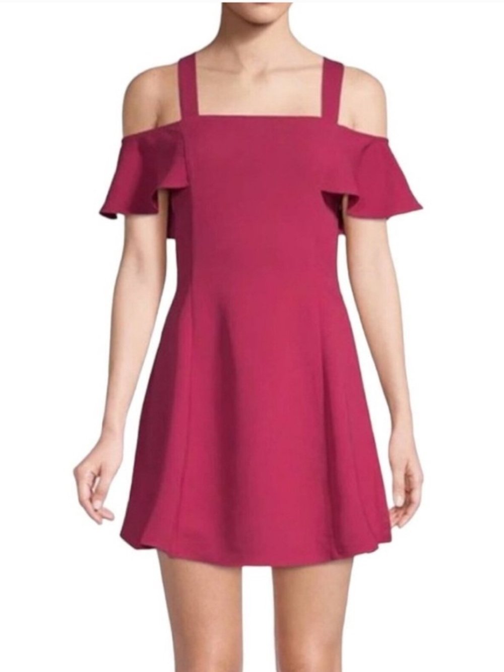 Likely Bellamy Dress Red Off Shoulder Fit Flare Mini Dress Size 2 NWT - Picture 1 of 5
